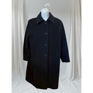 Marvin Richards Wool Cashmere Blend Black Coat 14P Made in Bulgaria